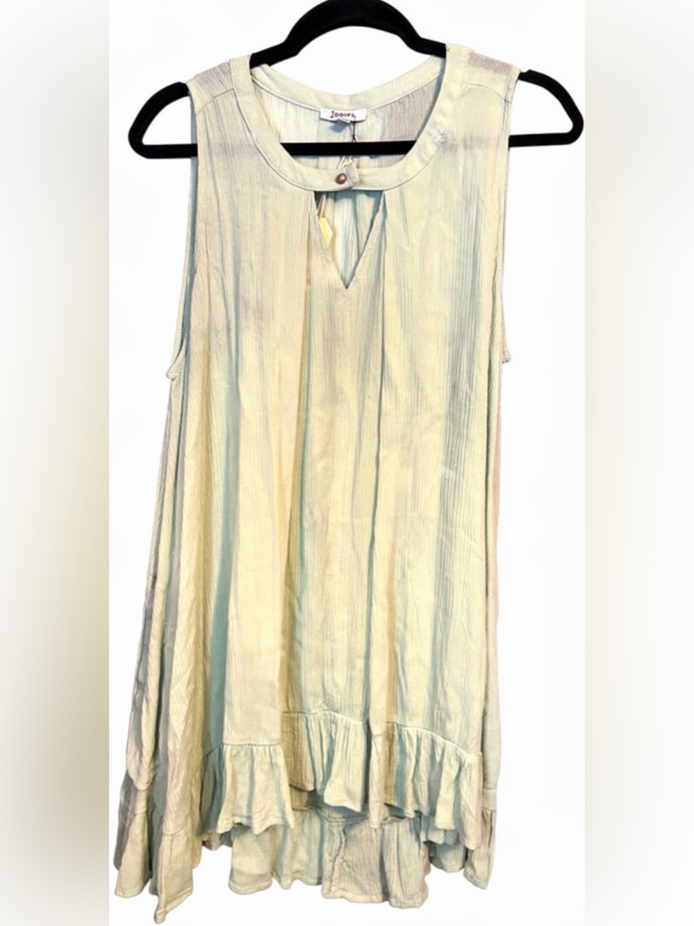 NWT- Jodifl- Sleeveless Crinkle-gauze Keyhole Swing Dress- S